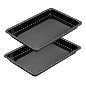 Lot de 2 plats fours Noir - Métal - 29 x 43 x 5 cm