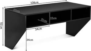 Table Murale HW60292BK Noir - Bois manufacturé - 53 x 52 x 108 cm