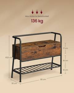 Schuhbank Island Weiß - Holzwerkstoff - 30 x 64 x 80 cm