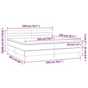 Boxspringbett 3017288-16 Hellgrau - Breite: 200 cm