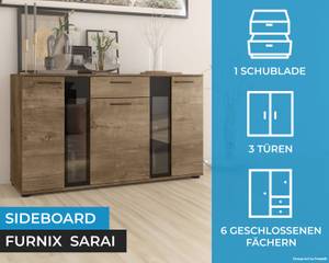 FURNIX Sideboard SARAI Lefkas + LED Braun - Eiche Dunkel