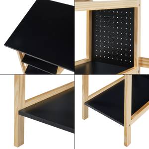 Schreibtisch Dønna Schwarz - Braun - Holzwerkstoff - Holz teilmassiv - 60 x 75 x 120 cm