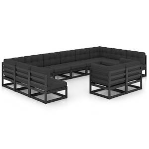 Garten-Lounge-Set (12-teilig) 3009767-2 Anthrazit - Schwarz