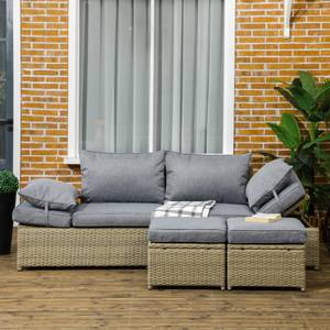 Gartensofa Set (4-tlg.) 860-299V00GG Grau - Polyrattan - 80 x 66 x 105 cm