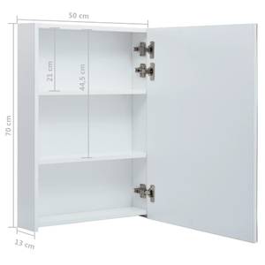 Badezimmerschrank Weiß - Holzwerkstoff - 50 x 70 x 13 cm