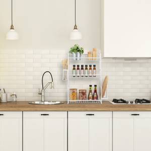 Weißes Küchenregal für die Arbeitsplatte Weiß - Metall - 53 x 61 x 22 cm