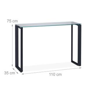 Konsolentisch mit Glasplatte Schwarz - Glas - Metall - 110 x 75 x 35 cm
