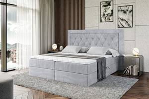 Boxspringbett NOEL Hellgrau - Breite: 160 cm - H4