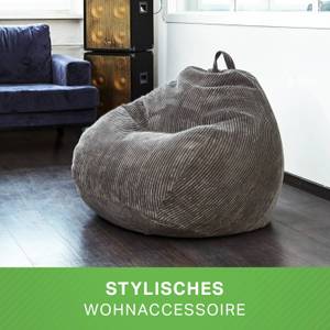 Indoor Sitzsack "Scoop" 90x110cm - Cord Dunkelgrau