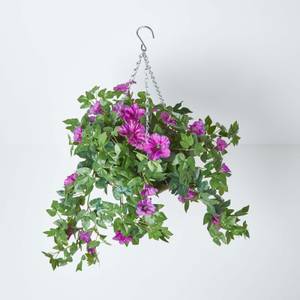 Hängende Kunstpflanze Petunie Violett - Kunststoff - 60 x 80 x 80 cm