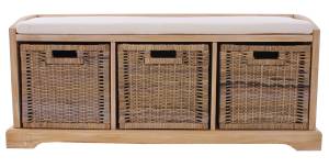 Sitzbank Bienne Beige - Holzart/Dekor - Holz teilmassiv - 112 x 46 x 37 cm