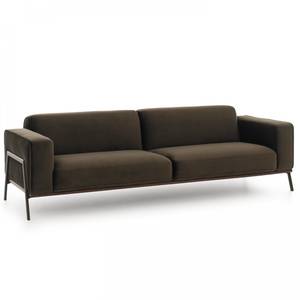 4-Sitzer-Sofa Viggo Grün - Textil - 90 x 74 x 252 cm