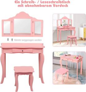 Kinder Schminktisch Pink - Holzwerkstoff - 34 x 103 x 70 cm