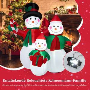 200cm Aufblasbarer Schneemannfamilie Weiß - Textil - 130 x 200 x 170 cm