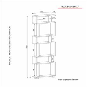 Bücherregal Blok Saphir Braun - Holzwerkstoff - 60 x 160 x 20 cm