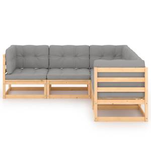 Garten-Lounge-Set (5-teilig) 3009817-2 Grau - Holz