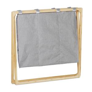 Wäschesortierer 3 Fächer klappbar Braun - Grau - Bambus - Textil - 69 x 58 x 38 cm