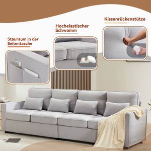 4-Sitzer Sofa Mercury Ⅷ Grau - Holzwerkstoff - Metall - Textil - Holzart/Dekor - Holz teilmassiv - 83 x 87 x 264 cm