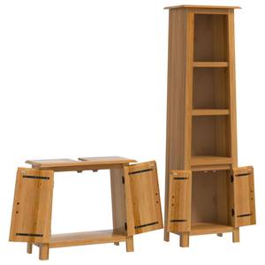 Badmöbel Set 3223456 (2-teilig) Braun - Massivholz - Holzart/Dekor - 70 x 63 x 32 cm