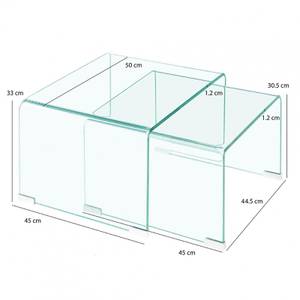 2 tables appoint gigognes verre trempé Verre - 50 x 33 x 45 cm