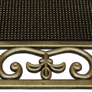 Fußmatte Gummi Metallic Look Schwarz - Gold - Kunststoff - 75 x 1 x 45 cm