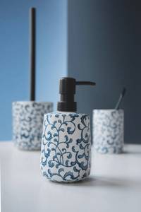 Keramiktasse für Zahnbürste MIRABELLO Blau - Keramik - 8 x 11 x 8 cm