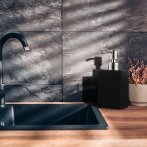 Porte-savon liquide pompe en inox carré Noir - Argenté