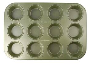 Zenker Muffinform 12er klimaneutral grün Grün - Metall - 27 x 39 x 3 cm