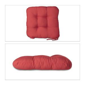 Coussin de chaise lot de 4 lavable Rouge - Textile - 36 x 8 x 36 cm