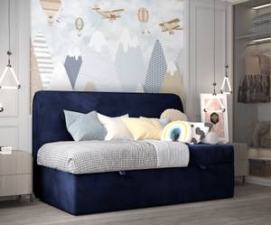 Kinder-Boxspringbett OCEAN Blau - Tiefe: 80 cm