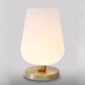 Lampe de table TALIS Marron - Blanc - Verre - Métal - 20 x 30 x 20 cm