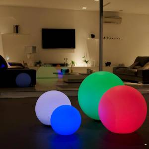 2 boules lumineuses sans fil LED BOBBY Blanc - Matière plastique - 30 x 30 x 30 cm