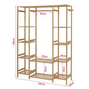 Garderobenständer Ilomantsi Beige - Bambus - 122 x 165 x 35 cm