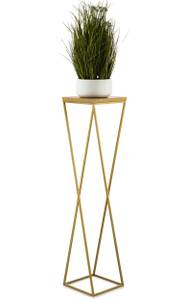 Blumenständer 10-1631-100-GL-MDF Braun - Gold - Höhe: 100 cm