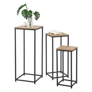 Set de 3 tables d'appoint Kontiolahti Beige - Métal - 35 x 90 x 35 cm