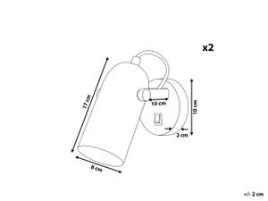 Lampes projecteur TYRIA Noir - Doré - Blanc - Nb d'ampoules : 2