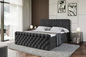 Boxspringbett BOXI8-Z Schwarz - Breite: 180 cm - H4