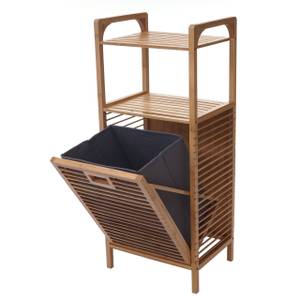 Étagère avec corbeille à linge B94 Marron - Bambou - 40 x 95 x 30 cm