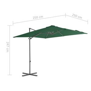 Parasol en porte-à-faux Vert - 250 x 247 x 250 cm