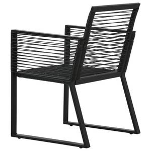 Garten-Essgruppe (3-teilig) 3060213 Schwarz - Polyrattan - 80 x 74 x 80 cm