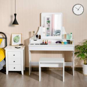 Schminktisch Make-up Tisch Weiß - Holzwerkstoff - 39 x 148 x 108 cm