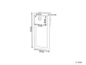 LED Aussenbeleuchtung ELLIOT Schwarz - Metall - 16 x 33 x 7 cm