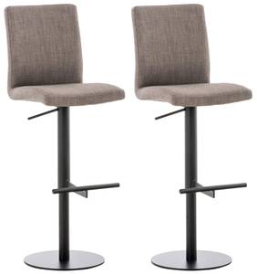 Tabouret de bar Cadiz Lot de 2 Gris - Noir