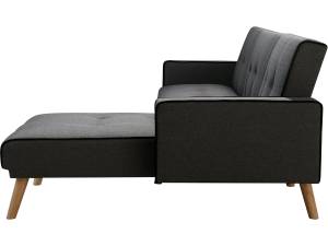 Ecksofa , Konvertirbar " Jules " 3 Sitze Grau - Textil - 148 x 75 x 275 cm