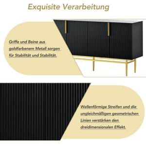 Sideboard Eos Ⅳ Schwarz - Holzwerkstoff - Metall - 40 x 80 x 153 cm