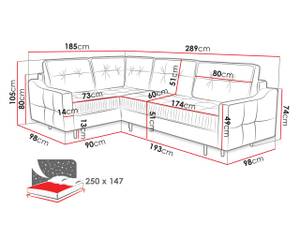 Ecksofa Akita L Beige - Ecke davorstehend links