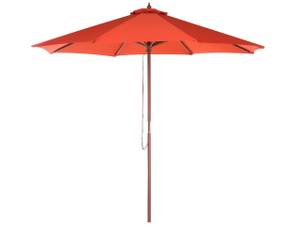 Parasol droit TOSCANA Doré - Chêne foncé - Rouge