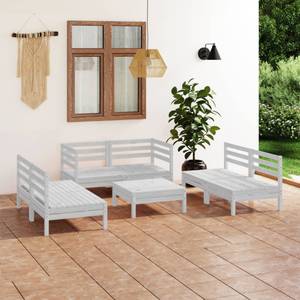 Garten-Lounge-Set Weiß - Massivholz - Holzart/Dekor - 64 x 29 x 64 cm