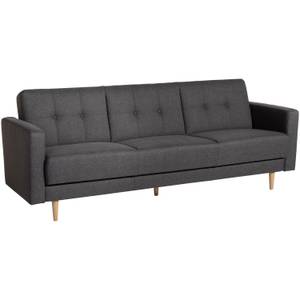 Jesper Sofa 3-Sitzer mit Bettfunktion Grau - Textil - Holz teilmassiv - 224 x 84 x 82 cm