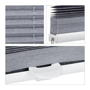 3 x Plissee Rollo grau 80x130 cm Breite: 80 cm